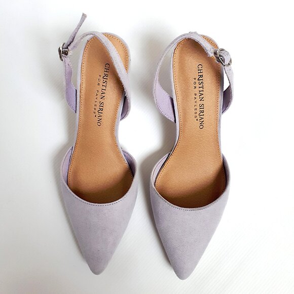 CHRISTIAN SIRIANO Kadence Slingback Kitten Heel Pumps with Pointy Toe in Orchid - Picture 7 of 15